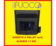EVA CALOR Inserto Camino Alessio 11 Kw, Pellet, Cassetto Estraibile, L. 59,5xp. 70xh. 62 Cm