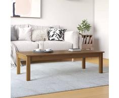 Homgoday Tavolino da Salotto Miele 110x50x30 cm Legno Massello di Pino, Tavolino da Salotto, Tavolinetto da Soggiorno, Tavolo per Ufficio Camera da Letto Giardino