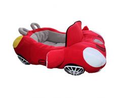 LvRao Cuccia Letto Cuscino Caldo per Cane Gato a Forma di Auto Morbido Divano Lettino Cestino per Animali (Rosso, 72 * 50 * 30CM)