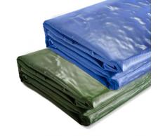 Telone Occhiellato - Impermeabile, 4 x 7 m, Poliestere Rivestito in PVC 650 g/m², Antistrappo, Antivento, Verde - Telo di Protezione, Copertura, per Camion, Barche, Mobili, Piscina