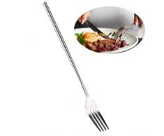 Forchetta Telescopica, Forchetta Estensibile con Manico Lungo, Posate Forchetta Lunga Retrattile in Acciaio Inossidabile per Tostatura Barbecue Cena Frutta Dessert