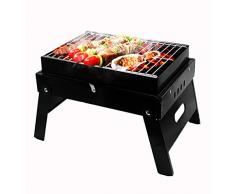 AlfaView Barbecue Carbone Portatile, Barbecue Grill Pieghevole e Rete Metallica Griglia in Acciaio Inox per 3-5 Persone per Picnic, Campeggio, Feste