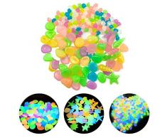 Pietre Luminose da Giardino, 170pcs Glow Pebble Stones Pietre di Resina Luminose Ciottoli Decorativi per Giardino, Cortile, Sentiero, Acquario Colore Casuale