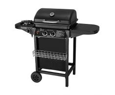 BROILUCK Broiluk Barbecue a Gas a 2 fuochi con bruciatore Laterale, 2 Grandi Ruote, Piccolo e Facile da spostare, butano e propano