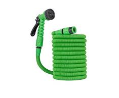 Baroni Home Tubo estensibile da giardino fino a 15 metri, Tudo da innaffiatura, irrigazione, lavaggio e pulizia facile da riporre, Pistola 7 getti differenti ergonomica in gomma antiscivolo