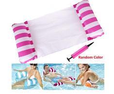 Qdreclod Amaca Gonfiabile Galleggiante da Piscina Reclinabile Lettino Pieghevole Piscina Gonfiabile Letto Galleggiante Sedia Galleggiante Divano Acqua Stuoia Spiaggia Acqua Materassino (Rosa)