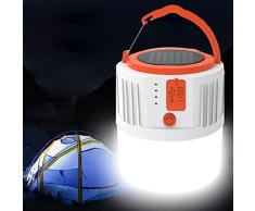 Lanterna ricaricabile USB - XRR Lanterna solare da campeggio portatile esterna torcia LED di sicurezza luce di emergenza Banca di potere per escursioni pesca interruzioni di corrente (bianco)
