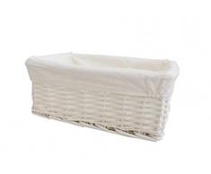 ARPAN Set di 3 cesti Fodera in Tessuto, Mostrato in Vimini Bianco, Large, Medium, Small