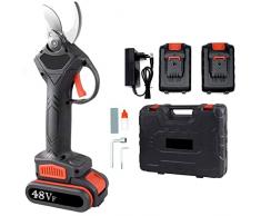 081 Store - Forbici Potatura con 2 Batterie da 48V e Comoda Valigetta, Trincia Rami Professionale Cesoie Elettriche portatile, Nero