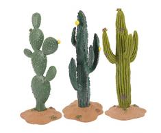 Homoyoyo 3Pcs Artificiale Cactus Decorazione Micro Paesaggio Ornamento Burattino Cactus Statuetta Mini Baobab Bambino Pvc Piccole Piante Grasse Cactus Miniature Adornano Libreria