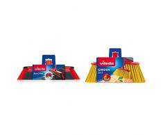 Vileda Duactiva Scopa Cattura Polvere, Scopa Elettrostatica, per Interni & Scopa 2 in1 Garden, Scopa per Esterni, con Due Tipi di Fibre, per Giardino