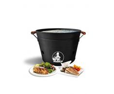 Vikkieerin - Barbecue a carbonella portatile a carbone, facile da trasportare e portatile, per viaggi, campeggio, esterni, balcone (nero)