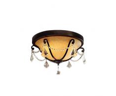 Raelf Semplice da giardino in ferro battuto lampada a soffitto di vetro Stile Mediterraneo luce a soffitto Paese Comodino Camera di mezza giornata Lantern Restaurant corridoio del padiglione del soffi