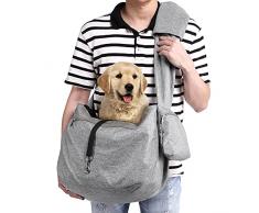Ownpets Borsa per cani fino a 11 kg, borsa per cani con tracolla regolabile e tasca frontale e borsa imbottita, profondità 30 cm x larghezza 46,5 cm