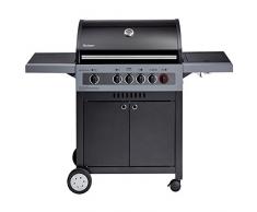 Enders Boston Black 4 IK Turbo Barbecue a Gas - Bbq a gas a 4 Bruciatori + bruciatore a infrarossi Backburner - Con fornello, Turbo Zone & Heat Range - Griglia a gas da esterno #8863633