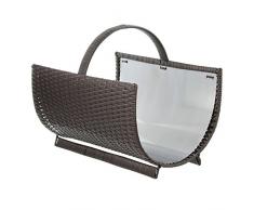 Frank Flechtwaren Cesto Porta Legna per Camino in polyrattan