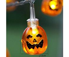 Stringa Luci Led, Morbuy Halloween Luce Decorativa 10 LED Luci Stringa Batteria Catena Luminosa Batuffolo di Ragno Zucca Stringa Luce Ghirlanda Catene Luminose Ideale Per Addobbi Festa Casa Di Orrore Vacanza (Zucca)