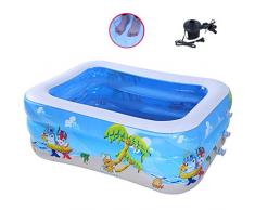 Piscina Gonfiabile Bambini Addensata,Piscina per Adulti per Famiglie,con Elettropompa,Piscina per Bambini Pieghevole,Festa in Acqua per Bambini (Color : Blue, Size : 7 * 5 * 2ft)