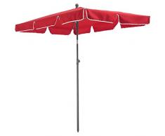 TecTake 800683 - Ombrellone in Alluminio, per Balconi e Terrazzi, Protezione UV 50+, Inclinabile e Regolabile, 200x125x235 cm - Disponibile in Diversi Colori (Rosso Vino | No. 403138)