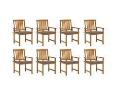 Gecheer Set Sedie Poltrocine da Pranzo da Giardino Esterno in Legno Massello di Acacia con Braccioli 61x57x92 cm,Poltrone da Giardino per Esterno in Legno,Sedie da Giardino con Braccioli