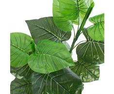 Set 2 x di Pianta Caladio artificiale, 3 steli, con gambo artificiale, 90 cm - 2 pezzi di Arbusto decorativo / Decorazione verde - artplants
