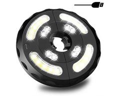 Luce per Ombrellone Esterno, Guiseapue 3 Modalità Luci Ombrellone Esterno USB Ricaricabile/4 AA Batterie, Lampada Sotto Ombrellone da Giardino per Esterne Ombrellone da Giardino Terrazzo