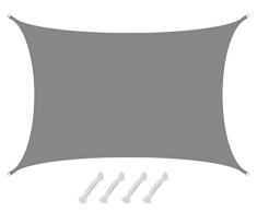 AMANKA 98% Protezione UV: Vela Ombreggiante 5x6 - Impermeabile - Vele Parasole da Esterno Tela Ombreggiante da Giardino Parasole Vela Giardino Telo Pergole Telo per Tende da Esterno Tend Ombra Mare