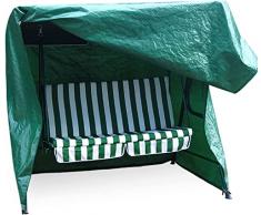 GREEN HAVEN Copertura per altalena a 3 posti con cerniera, impermeabile a 3 posti, copertura per dondolo da giardino a 3 posti, copertura per dondolo con corde di fissaggio, protezione UV