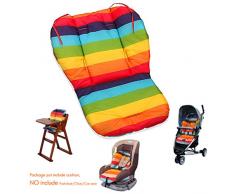 Fitzulam Cuscino per Passeggino Impermeabile Seggiolone per Bambini Imbottitura Imbottitura Seggiolino per auto Seggiolino per Bambini Tappetino Traspirante Tappetino (Arcobaleno)