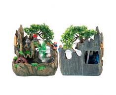 Nunafey Ornamento per Fontana, Materiale in Resina con Fontana a Cascata per Acquario, per Ufficio casa(#1)