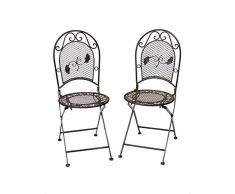 Da giardino 2x per 9kg sedia in ferro battuto sedia pieghevole stile antico