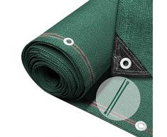 VOUNOT Rete Ombreggiante 1.5×10m, Telo Frangivista Recinzione Giardino 230 g/m² HDPE, Tessuto Ombra Privacy Antistrappo Antivento con Fascette, per Esterno, Serra, Balcone, Giardino, Verde