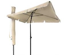 VOUNOT Ombrellone da Giardino Rettangolare, Parasole da Balcone, 200 x 125 cm, Beige
