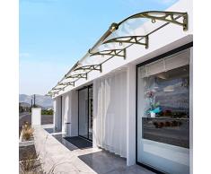 Tettoia Esterno Policarbonato Trasparente,Tettoia Antipioggia Pensilina Tettoia per Porta,Tenda da Veranda Pensilina,Pensilina Tettoia per Porta Balcone Impermeabile (100X350cm/39inX138in,100cm)