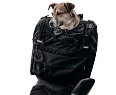 Trasportino per cani di grossa taglia (~11-20kg), impermeabile, portatile, triplo sistema di ventilazione, borsa da moto per Sissy bar, portapacchi o sella.