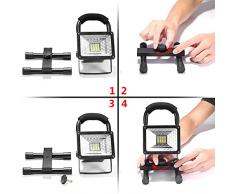 Lampada Esterno 1600 LM, Luci di Pesca Lavoro Campeggio led Ricaricabile 24 LED , Manutenzione Lampade Portatili Emergenza led con Uscita due USB Porti, Flash Function,IP65, Appendere Mettere Portatile, 360 Angolo di Rotazione