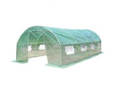 COSTWAY Serra da Giardino, Serra con Telaio in Acciaio, Telo in PE e Porta Avvolgibile, Serra Robusta per Orto e Piante, 300 x 600 x 200 cm, Verde