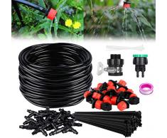 TedGem impianto a goccia irrigazione kit micro sistema di irrigazione a goccia impianto d irrigazione giardino tubo kit con timer automatico