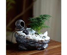 GYBJ Decorazione di acqua fontana rocaille ruota di Feng Shui decorazione di soggiorno di ceramica ufficio desktop piccola fortuna dell'acquario,B,Taglia unica