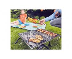 Enders Barbecue hohlz Carbone Dallas 2.0, TÜV GS, Barbecue, Picnic, Barbecue Portatile Mini Barbecue A Carbonella, Balcone Griglia in Acciaio Inox, Legno, Carbone, Argento