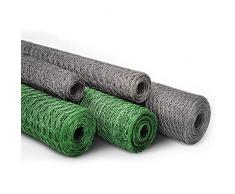 casa pura Reti Recinzioni Giardino - Rete Metallica Plastificata | Rete da Recinzione per Animali, Tagliabile su Misura | Maglia Esagonale Verde, 25 mm - 100cmx10m