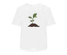 Extra Grande Pianta Alberello T-Shirt in Cotone per Adulto (Bianca) (TA00066804)