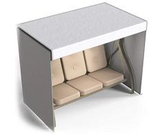 Copertura per Dondolo da Giardino, Oxford Tessuto 3 posti Altalena Copertura protettiva con Cerniera, Impermeabile, Protezione dai Raggi UV, Antipolvere, Per mobili da Giardino (220*125*170CM,gray)