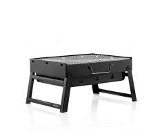 InnovaGoods® Barbecue carbon portatile, griglia, facile e comodo spostamento, ideale per risparmiare spazio, materiale di ferro (nero).