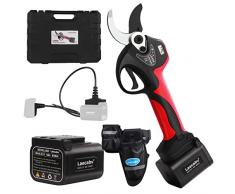 Laecabv 40mm forbici potatura elettriche professionali, 2 batterie da 4Ah LCD, SK5 Teflon Lama Taglio progressivo forbice cesoia da potatura a batteria per Olivo, Vigneto (LA40S)