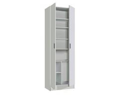 EGLEMTEK Alphabet Armadio Armadietto Multiuso A Colonna con 2 Ante e 8 Ripiani Ingresso Camera da Letto 59 x 37 x 180 Cm Colore Bianco