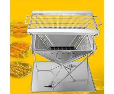 RUIMA Griglia a Carbone Pieghevole in Acciaio Inox Set Barbecue all'aperto Picnic Famiglia Balcone Barbecue Portatile