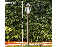 Lampioncino da Esterno in alluminio Pressofuso Effetto Anticato- Lampione Design Classico con Paralumi in Vetro Satinato- Illuminazione per Giardino e Vialetto