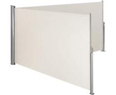 TecTake Doppia tende da sole paravento laterale frangivento estensibile Corpo e assistenza post interamente in alluminio - diversi colori e misure - (Beige | 160x600cm | no. 402333)