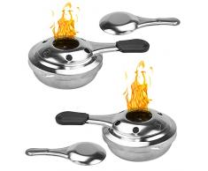 SCHYIDA Pz Fornello ad Alcool in Acciaio Inox Bruciatore ad Alcool Portatile Mini Fornello Portatile Stufa da Campeggio Interno Fornelli da Campeggio per Picnic, Barbecue, Bevande Calde 9.5 * 4.5 CM